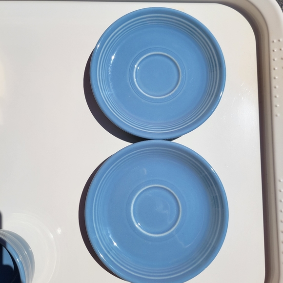 2 Sets Post-86 Fiesta Periwinkle Blue Cups & Saucers~ Fiestaware ~ Retired Color - Picture 6 of 16
